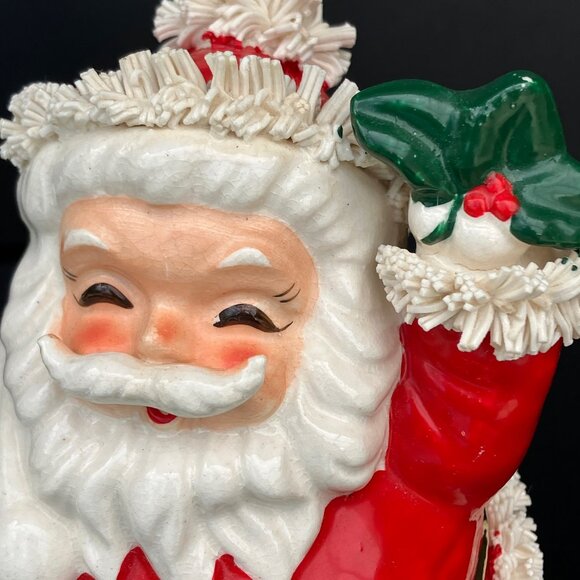 Lefton Ceramic Santa Spaghetti Trim Coin Bank - Picture 11 of 13